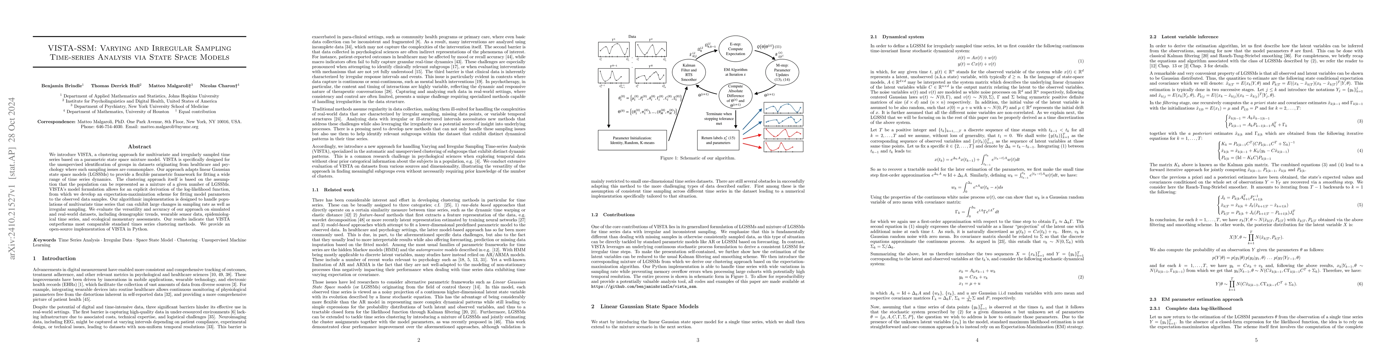 Thumbnail for VISTA-SSM: Varying and Irregular Sampling Time-series Analysis via State
  Space Models