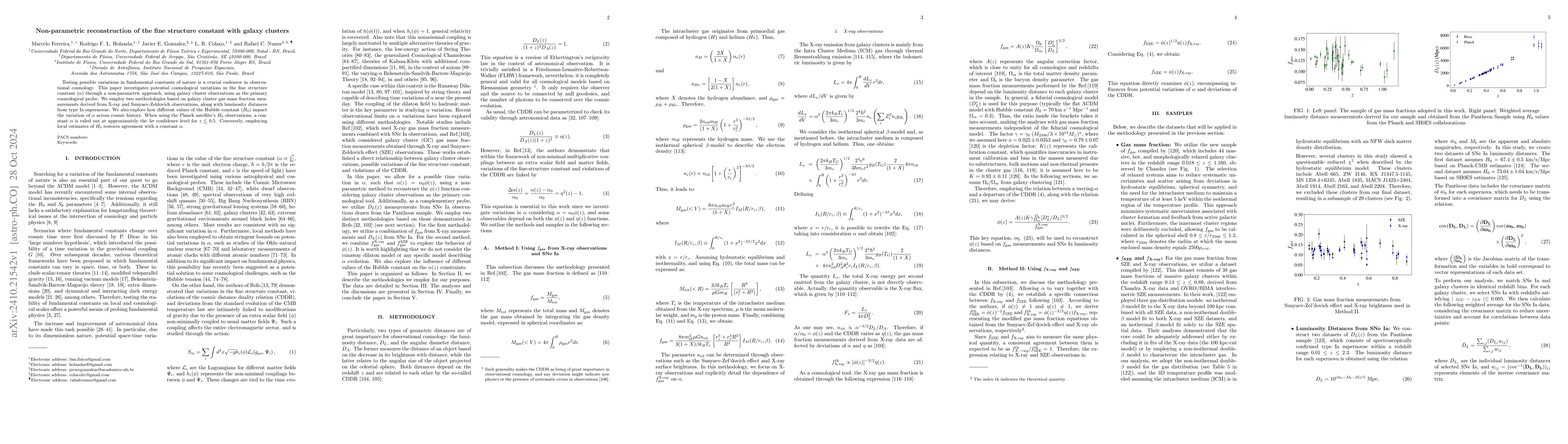 Thumbnail for Non-parametric reconstruction of the fine structure constant with galaxy
  clusters
