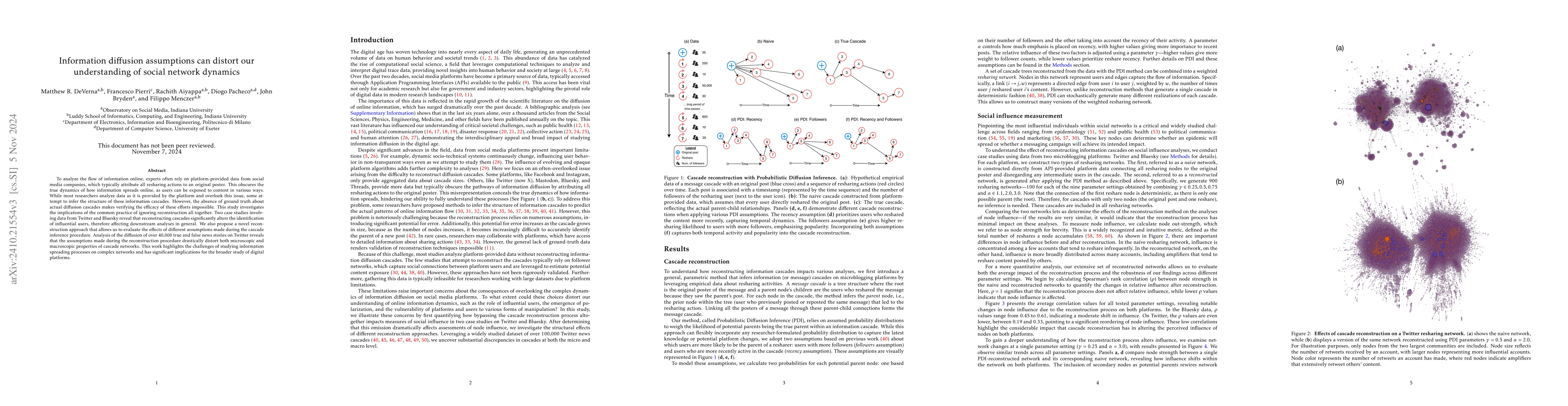 Thumbnail for Information diffusion assumptions can distort our understanding of
  social network dynamics