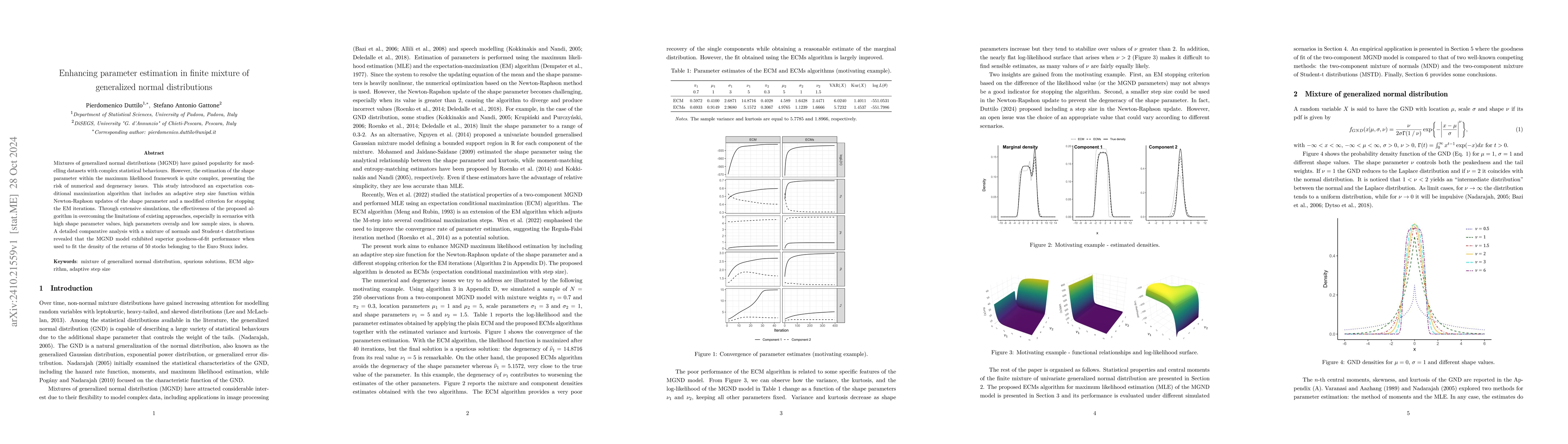 Thumbnail for Enhancing parameter estimation in finite mixture of generalized normal
  distributions