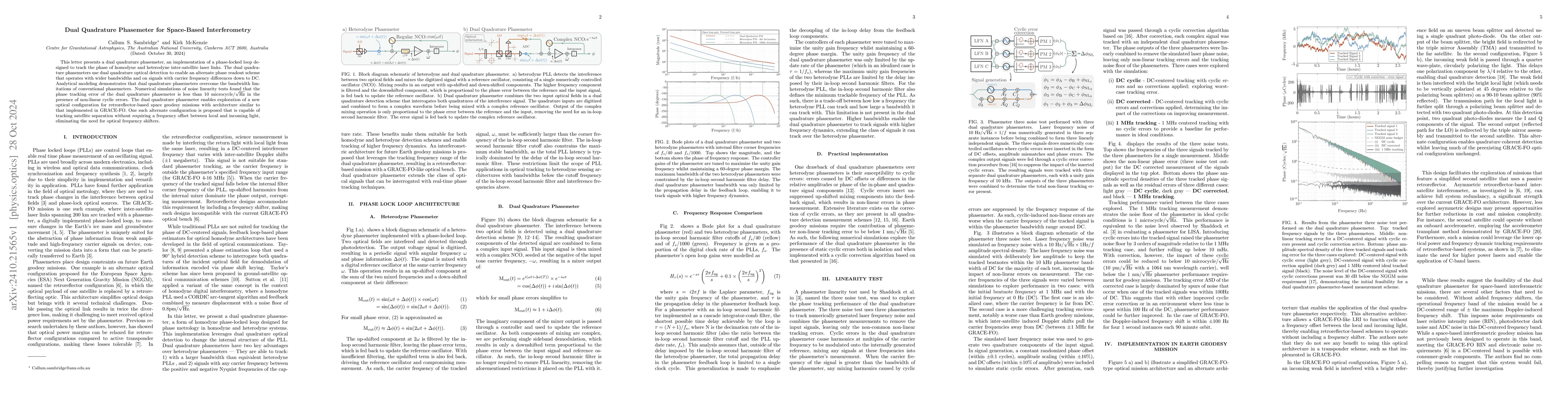 Thumbnail for Dual Quadrature Phasemeter for Space-Based Interferometry