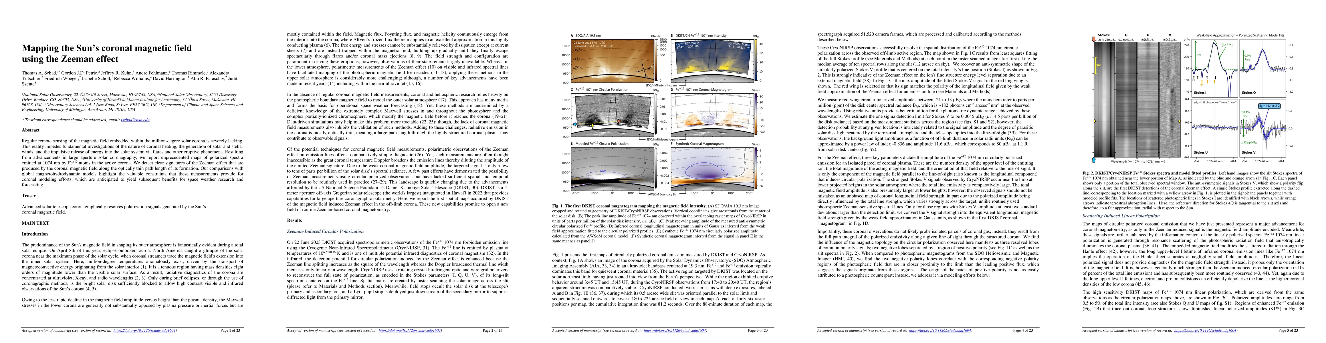Thumbnail for Mapping the Sun's coronal magnetic field using the Zeeman effect
