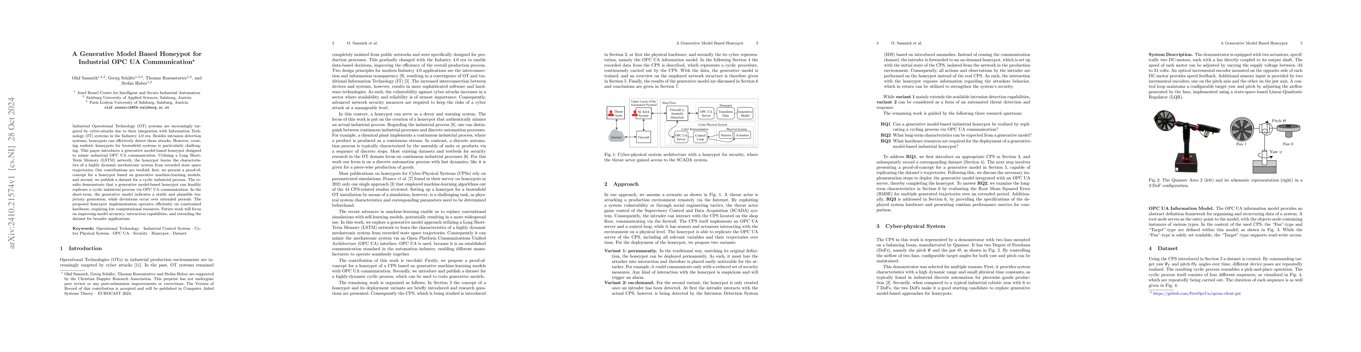 Thumbnail for A Generative Model Based Honeypot for Industrial OPC UA Communication
