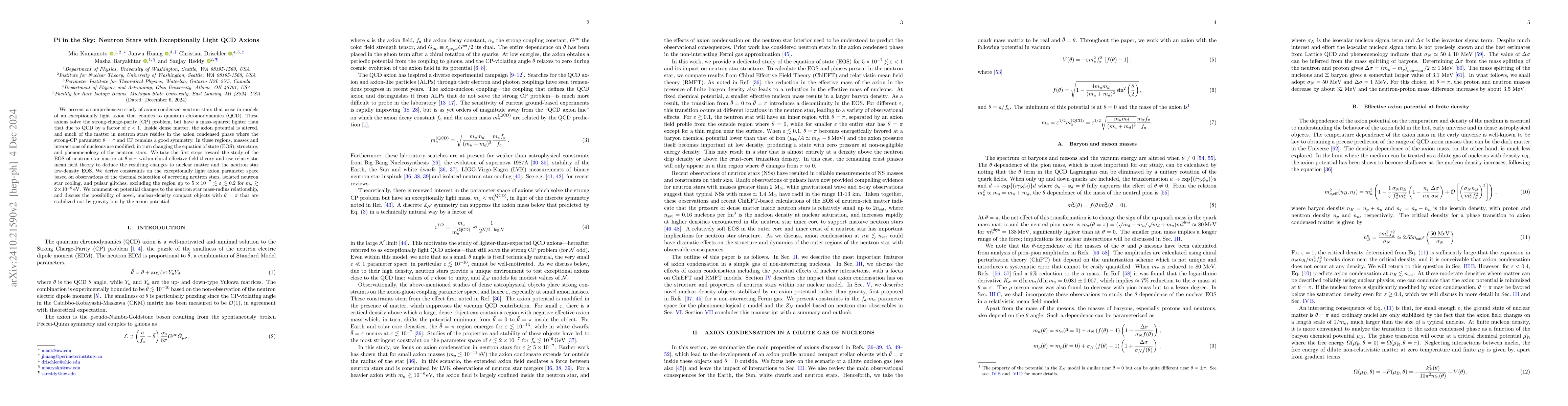 Thumbnail for Pi in the Sky: Neutron Stars with Exceptionally Light QCD Axions