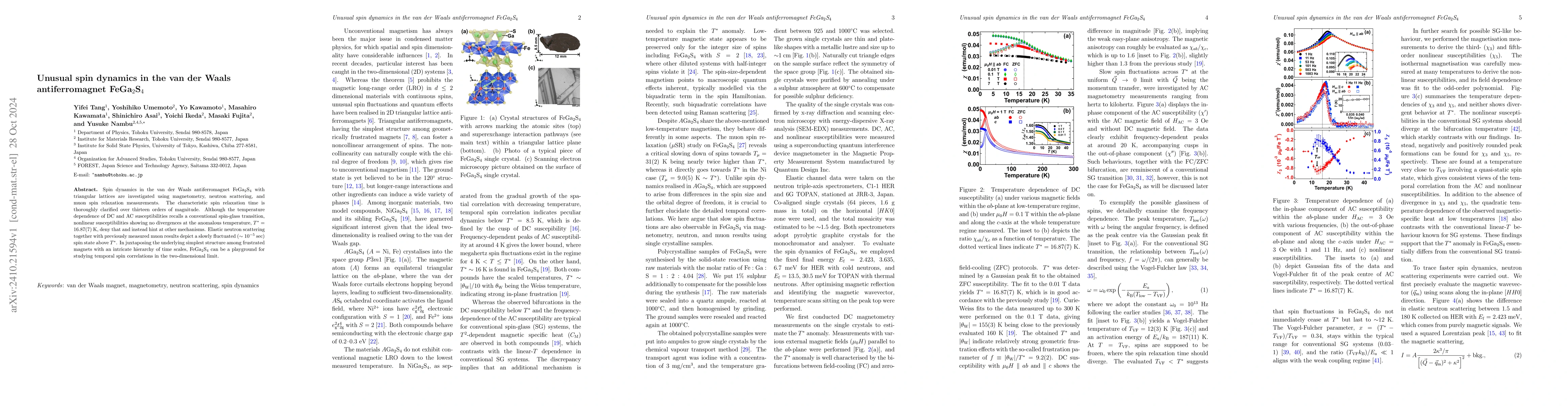 Thumbnail for Unusual spin dynamics in the van der Waals antiferromagnet FeGa2S4