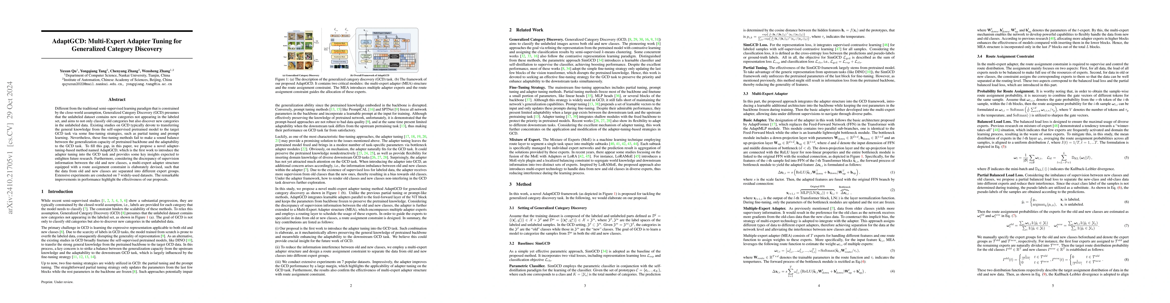Thumbnail for AdaptGCD: Multi-Expert Adapter Tuning for Generalized Category Discovery