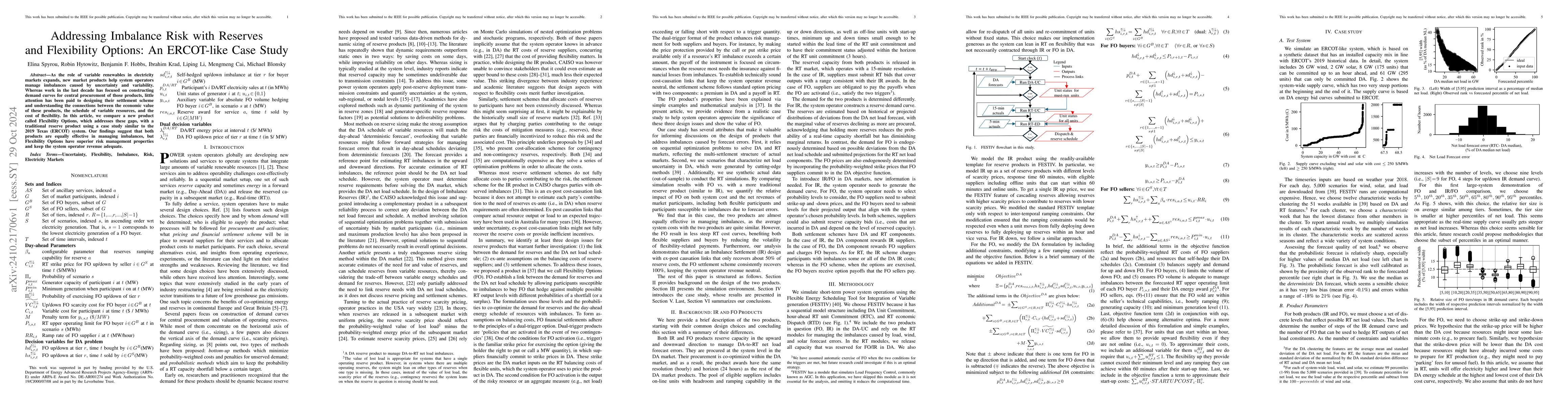 Thumbnail for Addressing Imbalance Risk with Reserves and Flexibility Options: An
  ERCOT-like Case Study