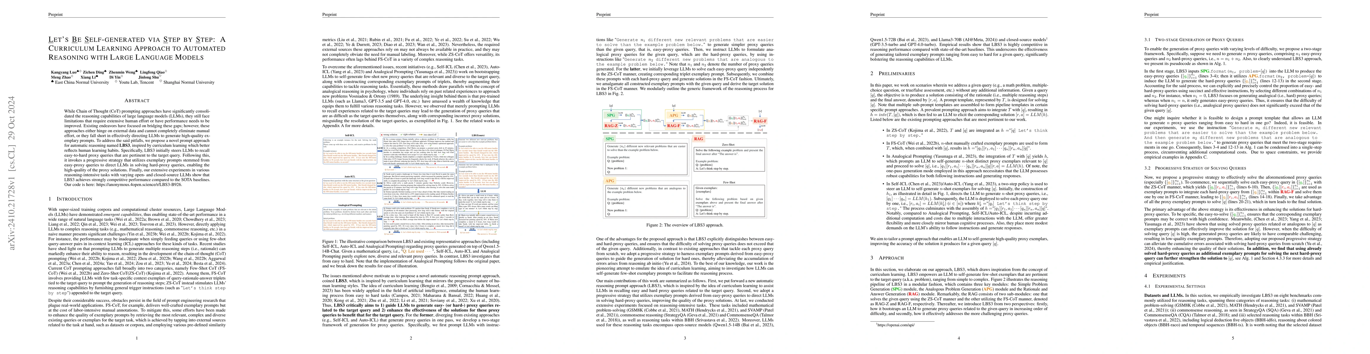 Thumbnail for Let's Be Self-generated via Step by Step: A Curriculum Learning Approach
  to Automated Reasoning with Large Language Models