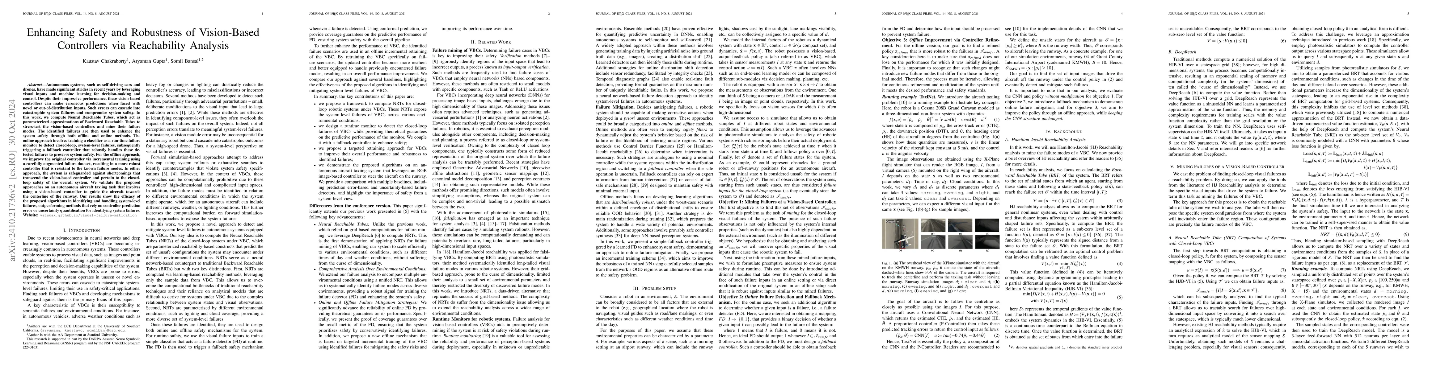Thumbnail for Enhancing Safety and Robustness of Vision-Based Controllers via
  Reachability Analysis