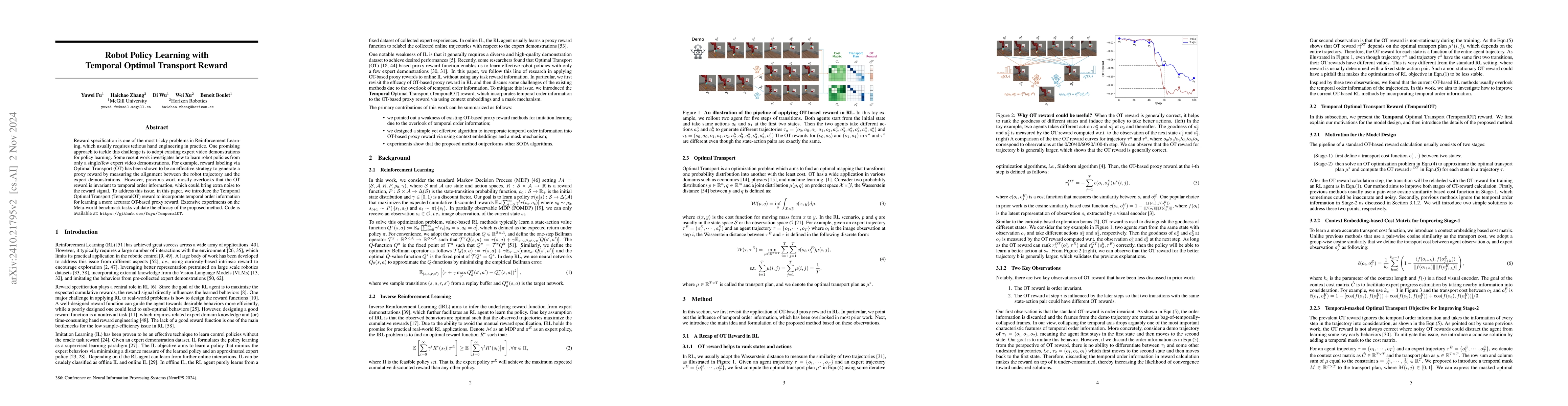 Thumbnail for Robot Policy Learning with Temporal Optimal Transport Reward