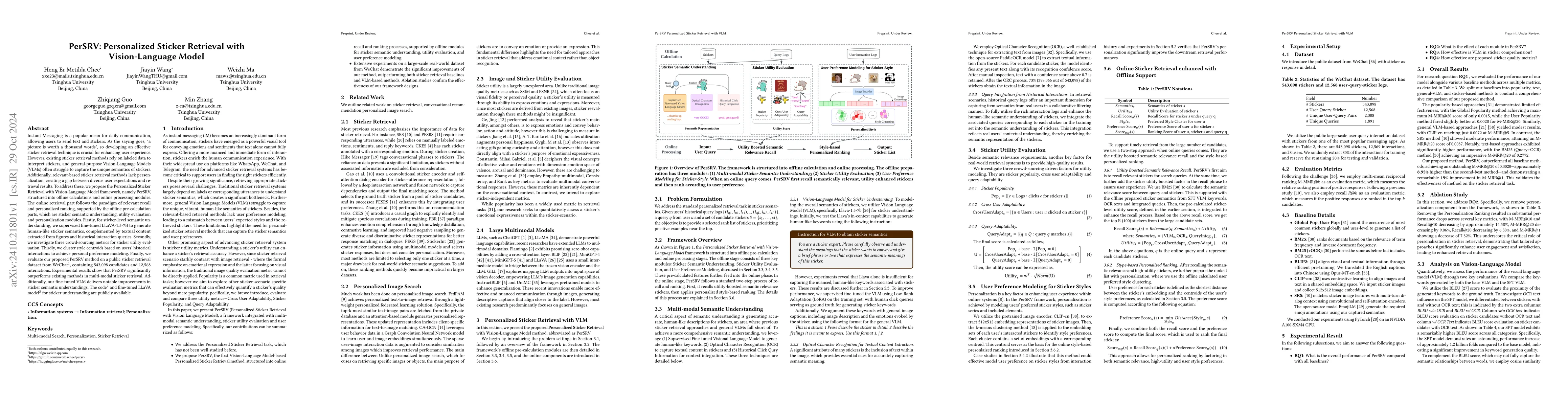 Thumbnail for PerSRV: Personalized Sticker Retrieval with Vision-Language Model