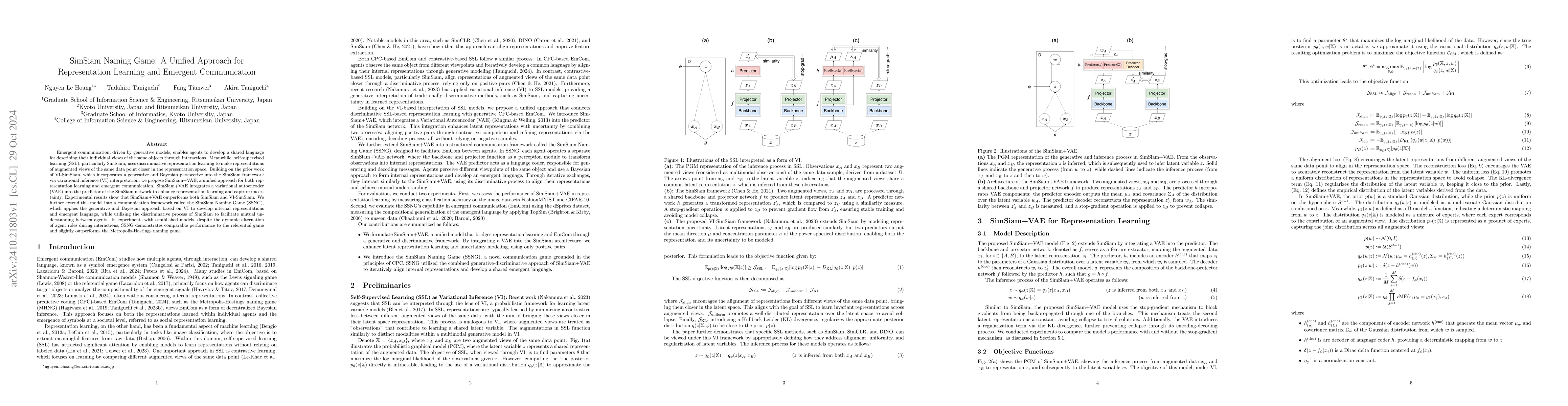 Thumbnail for SimSiam Naming Game: A Unified Approach for Representation Learning and
  Emergent Communication