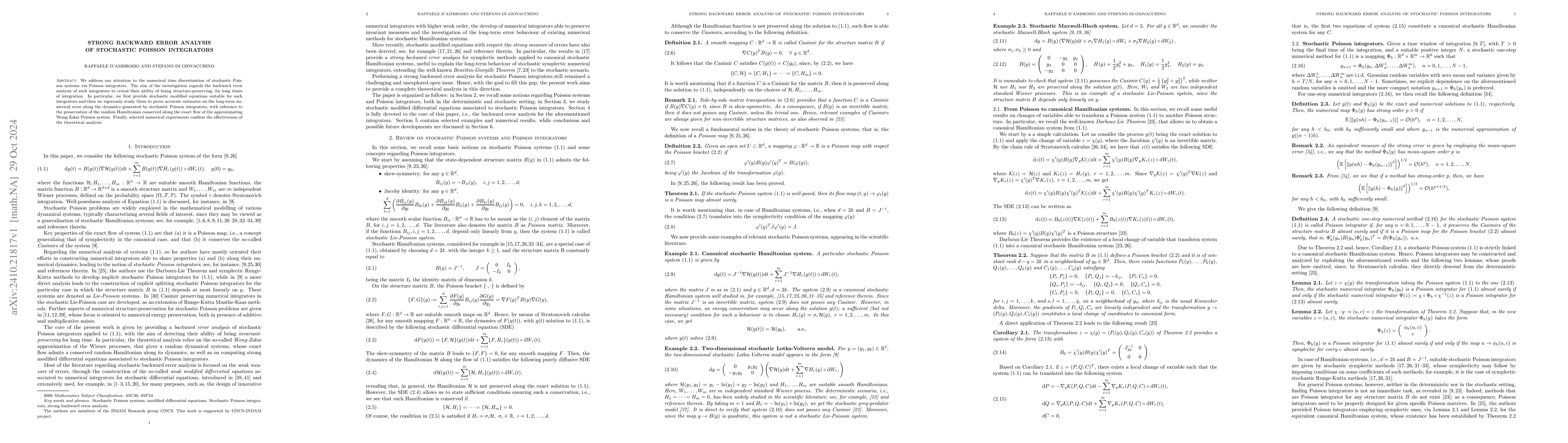 Thumbnail for Strong backward error analysis of stochastic Poisson integrators