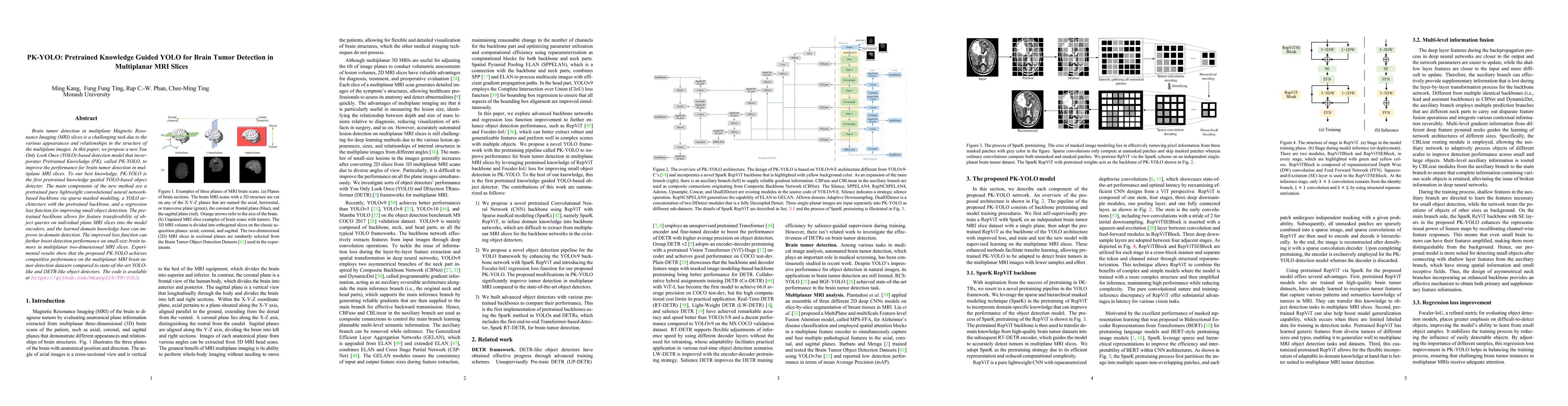 Thumbnail for PK-YOLO: Pretrained Knowledge Guided YOLO for Brain Tumor Detection in
  Multiplanar MRI Slices