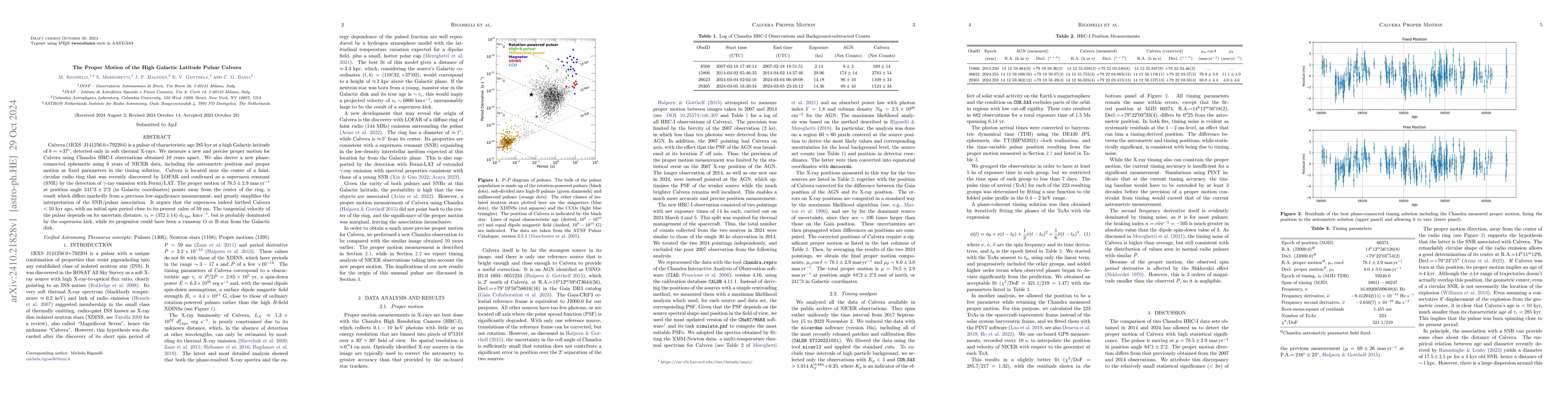 Thumbnail for The Proper Motion of the High Galactic Latitude Pulsar Calvera