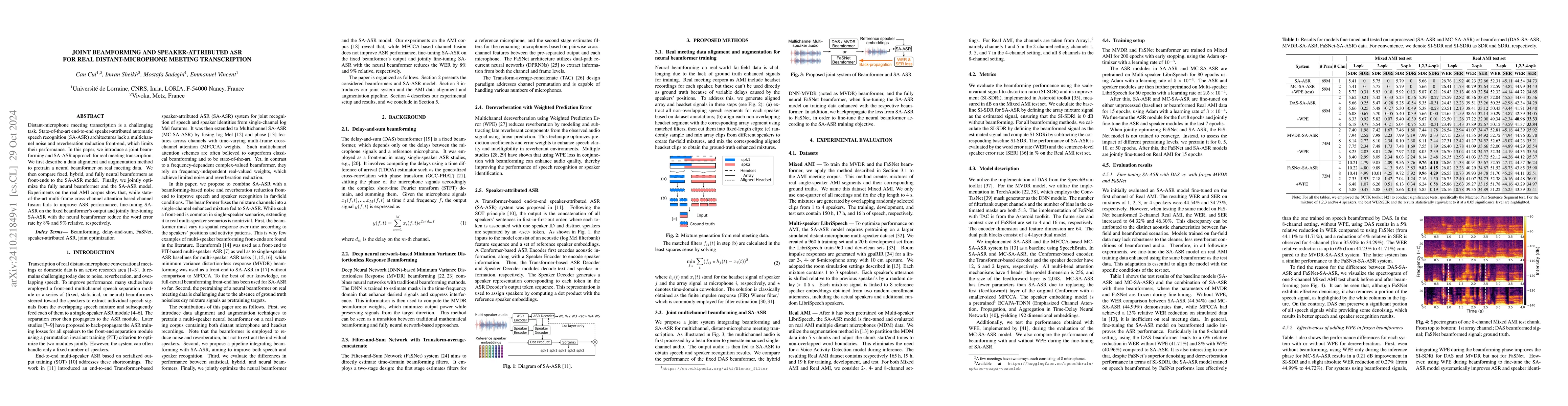 Thumbnail for Joint Beamforming and Speaker-Attributed ASR for Real Distant-Microphone
  Meeting Transcription