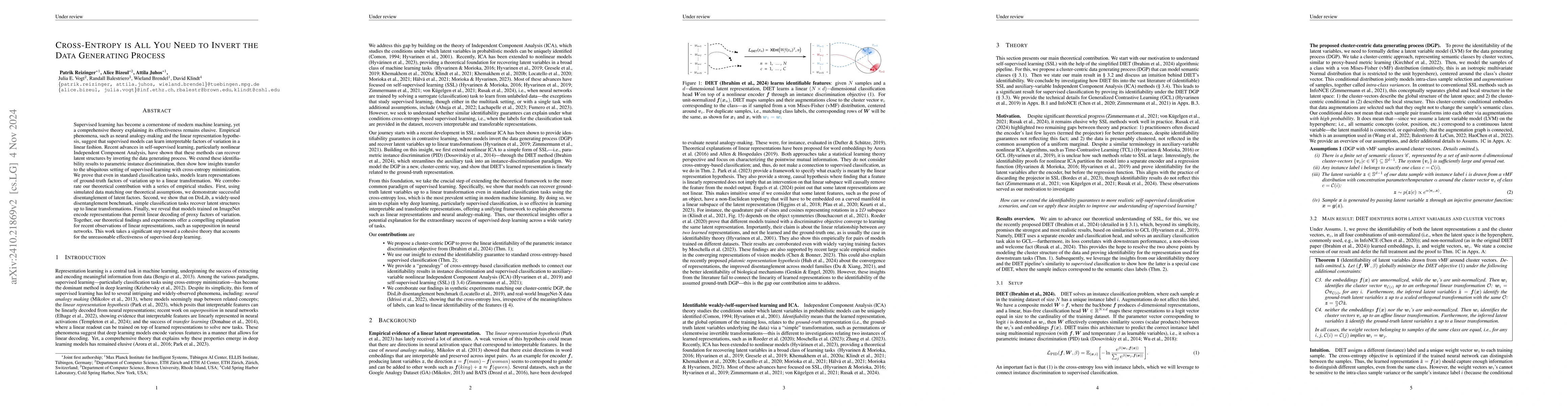 Thumbnail for Cross-Entropy Is All You Need To Invert the Data Generating Process