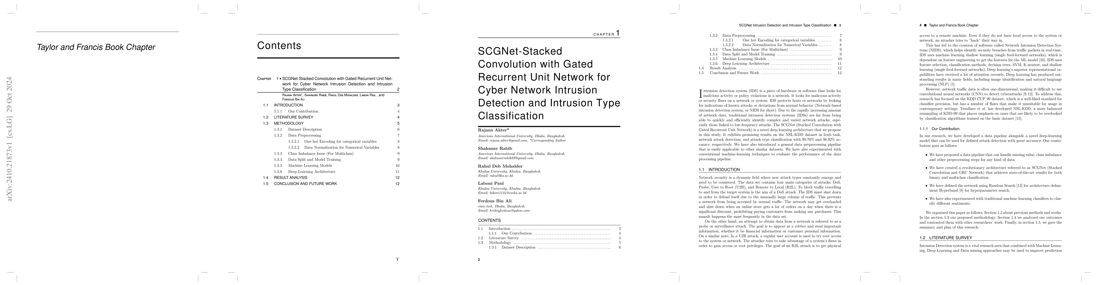 Thumbnail for SCGNet-Stacked Convolution with Gated Recurrent Unit Network for Cyber
  Network Intrusion Detection and Intrusion Type Classification