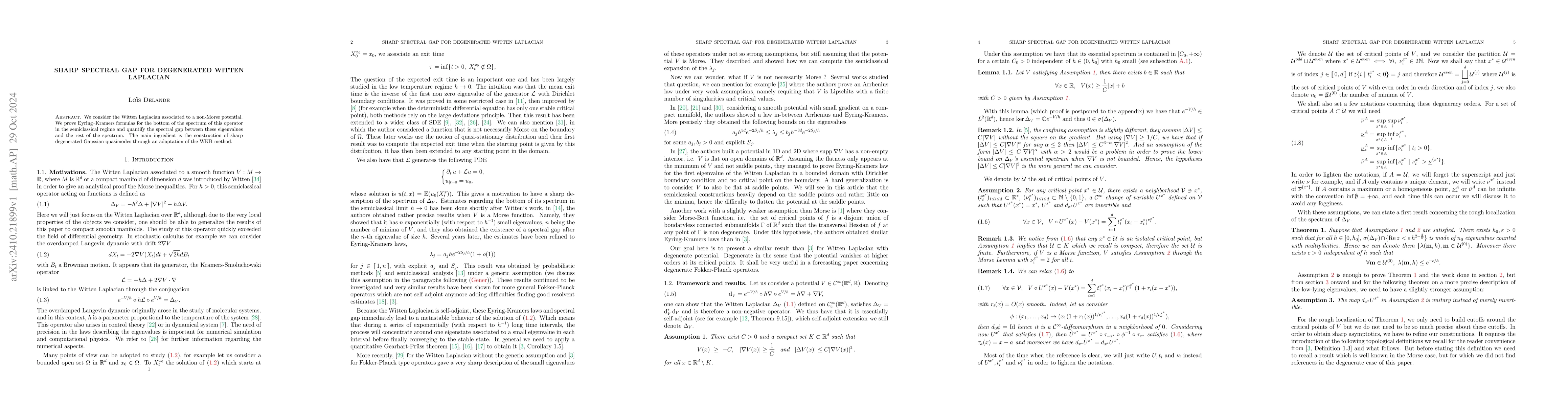 Thumbnail for Sharp spectral gap for degenerated Witten Laplacian