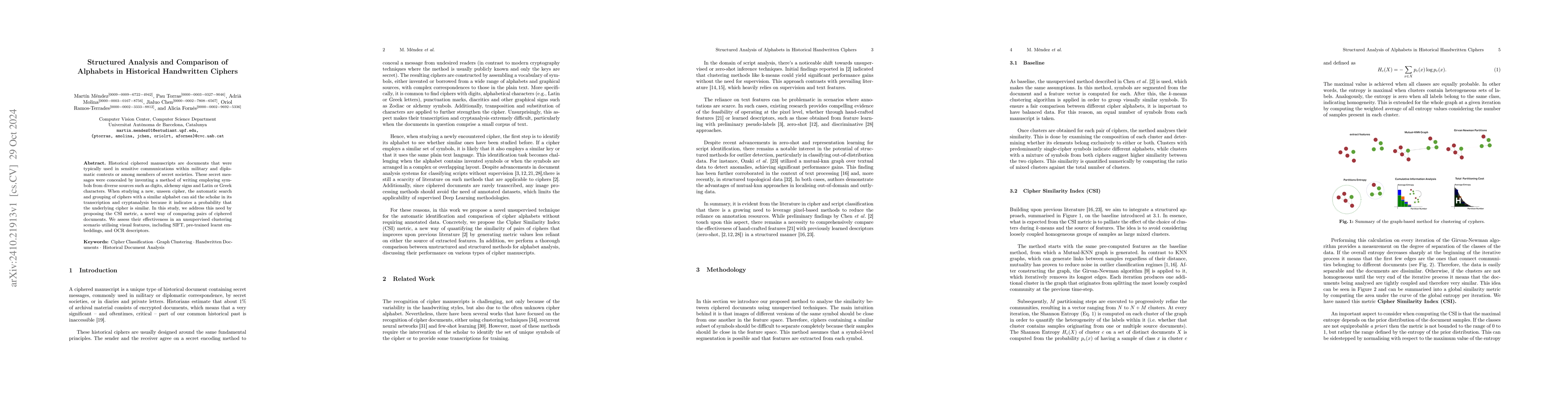 Thumbnail for Structured Analysis and Comparison of Alphabets in Historical
  Handwritten Ciphers