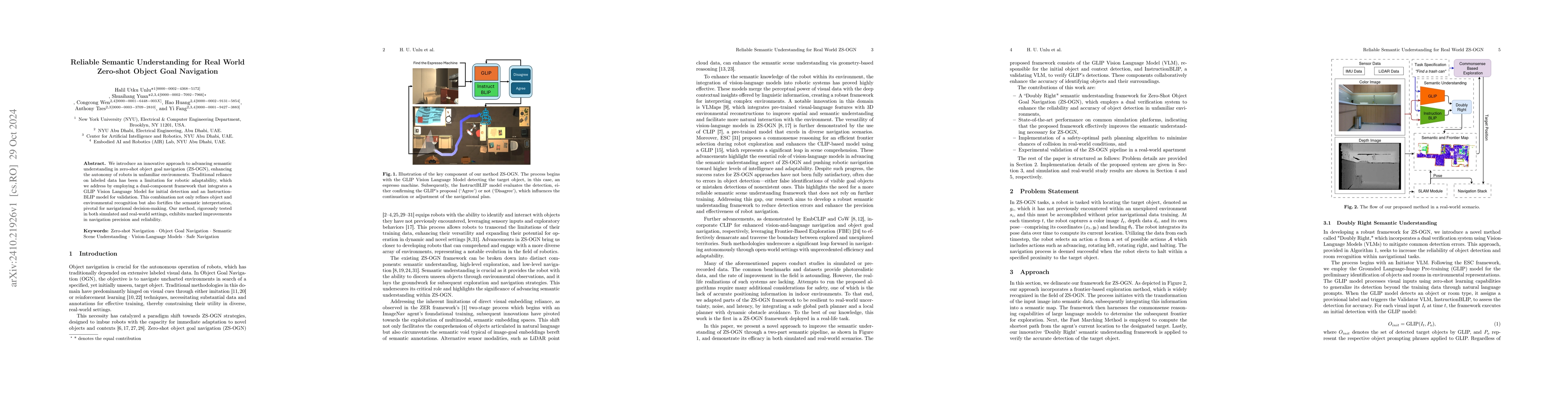 Thumbnail for Reliable Semantic Understanding for Real World Zero-shot Object Goal
  Navigation