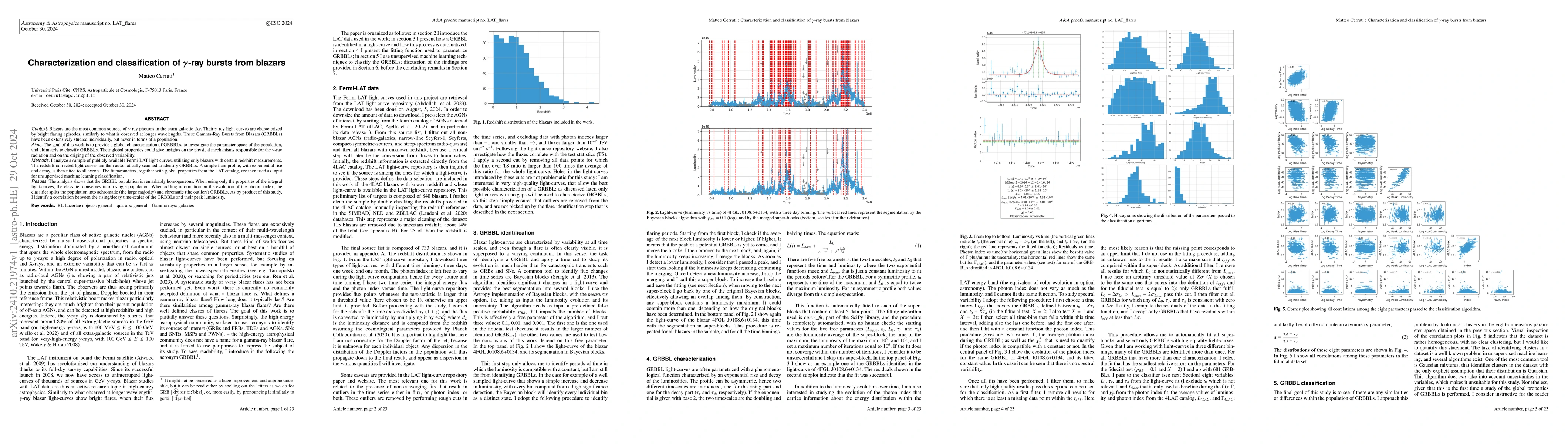 Thumbnail for Characterization and classification of $γ$-ray bursts from blazars
