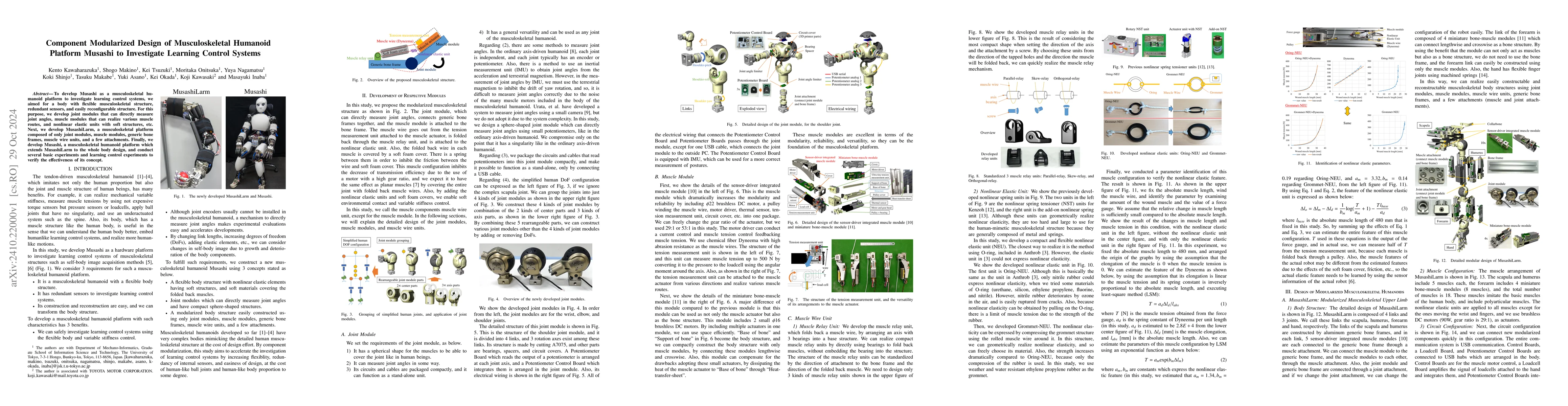 Thumbnail for Component Modularized Design of Musculoskeletal Humanoid Platform
  Musashi to Investigate Learning Control Systems