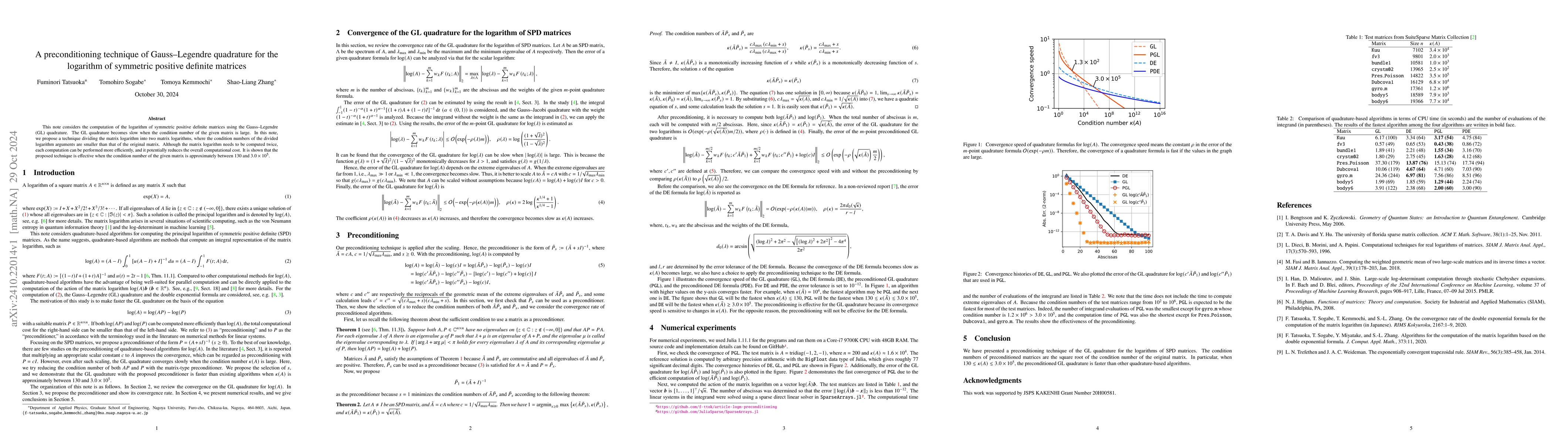Thumbnail for A preconditioning technique of Gauss--Legendre quadrature for the
  logarithm of symmetric positive definite matrices