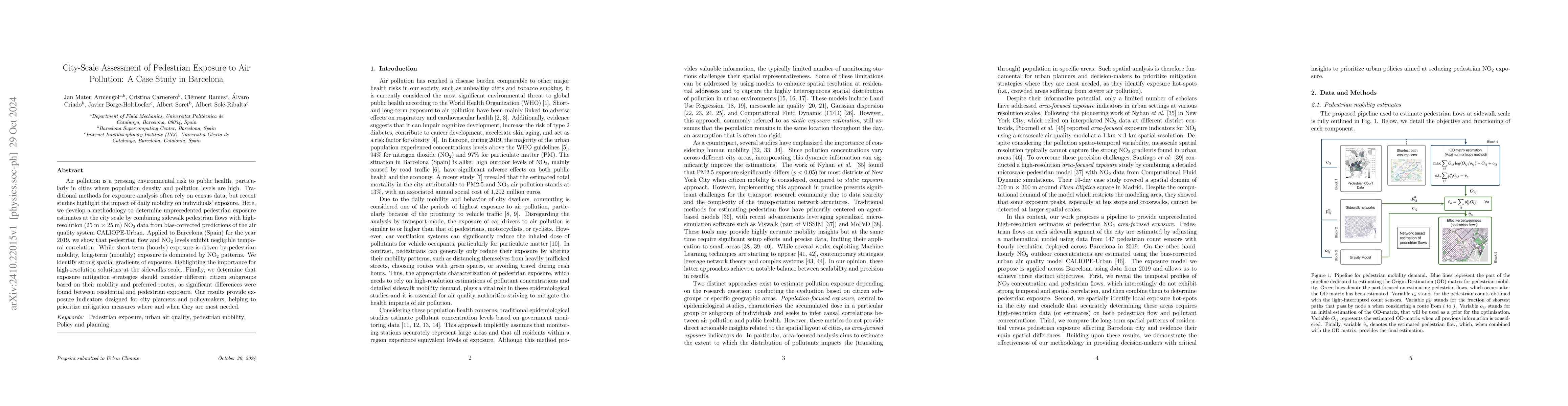 Thumbnail for City-Scale Assessment of Pedestrian Exposure to Air Pollution: A Case
  Study in Barcelona