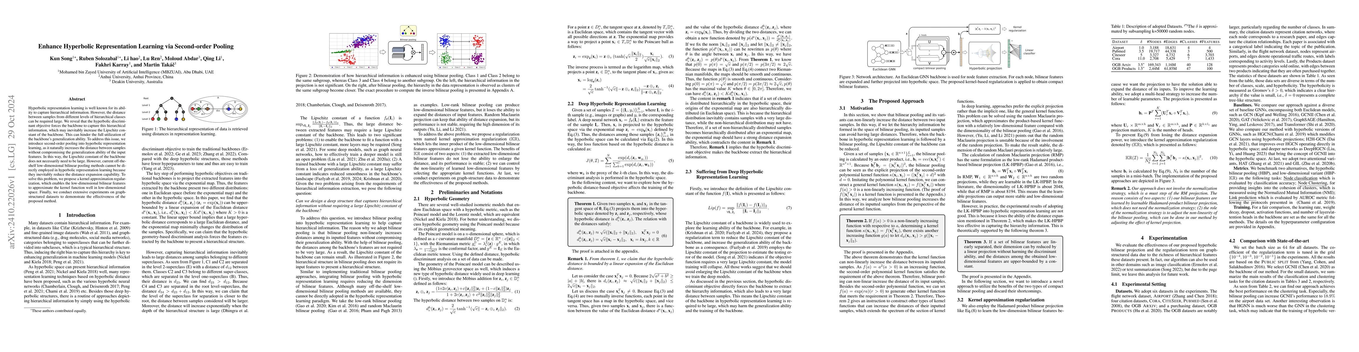 Thumbnail for Enhance Hyperbolic Representation Learning via Second-order Pooling