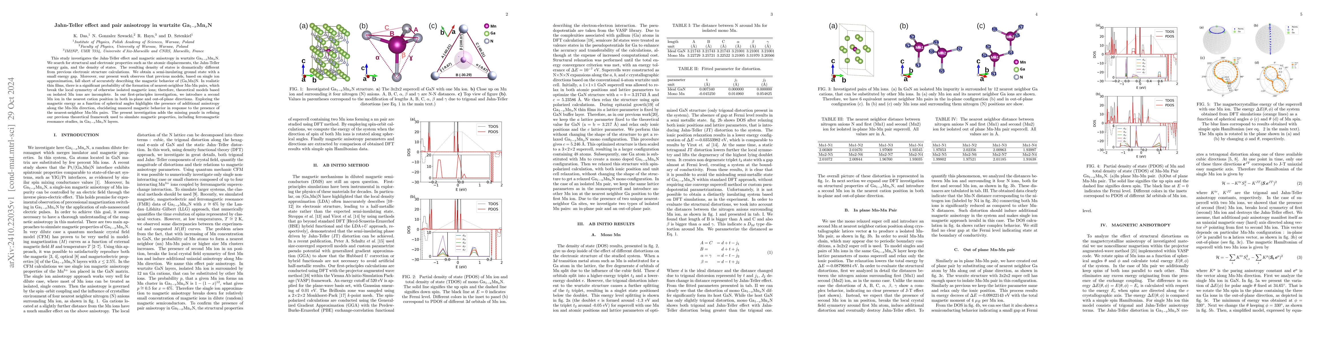 Thumbnail for Jahn-Teller effect and pair anisotropy in wurtzite Ga$_{1-x}$Mn$_x$N