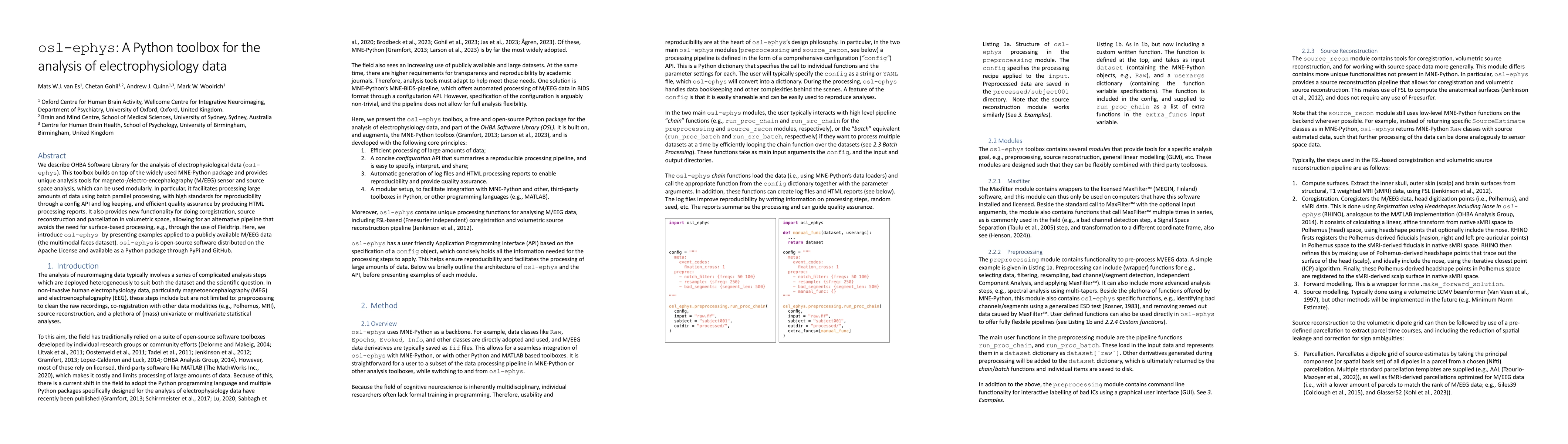 Thumbnail for osl-ephys: A Python toolbox for the analysis of electrophysiology data