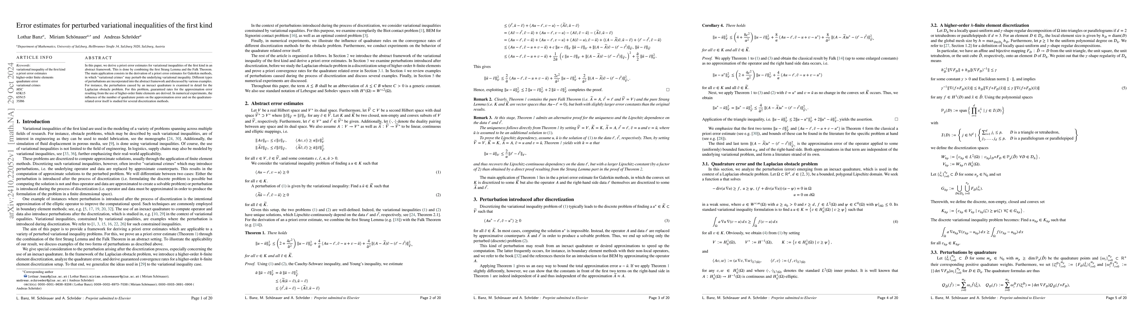 Thumbnail for Error estimates for perturbed variational inequalities of the first kind