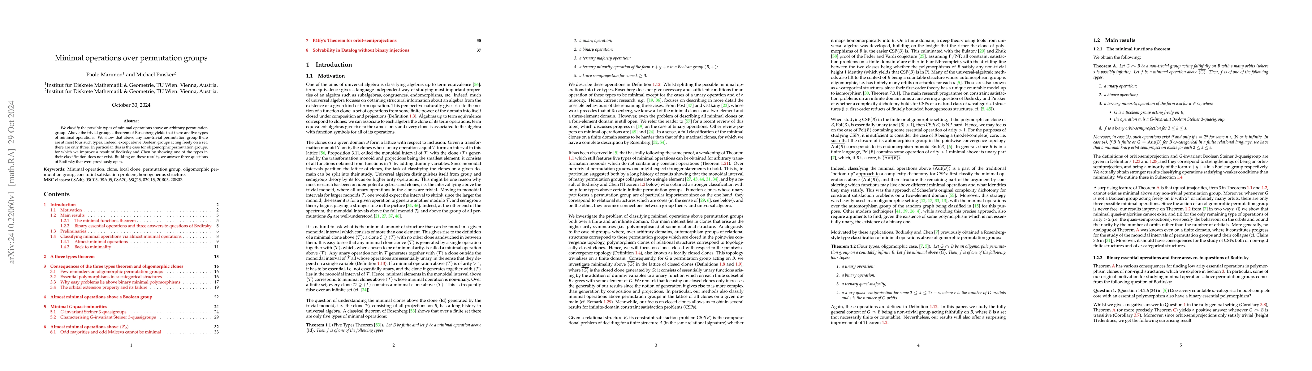 Thumbnail for Minimal operations over permutation groups