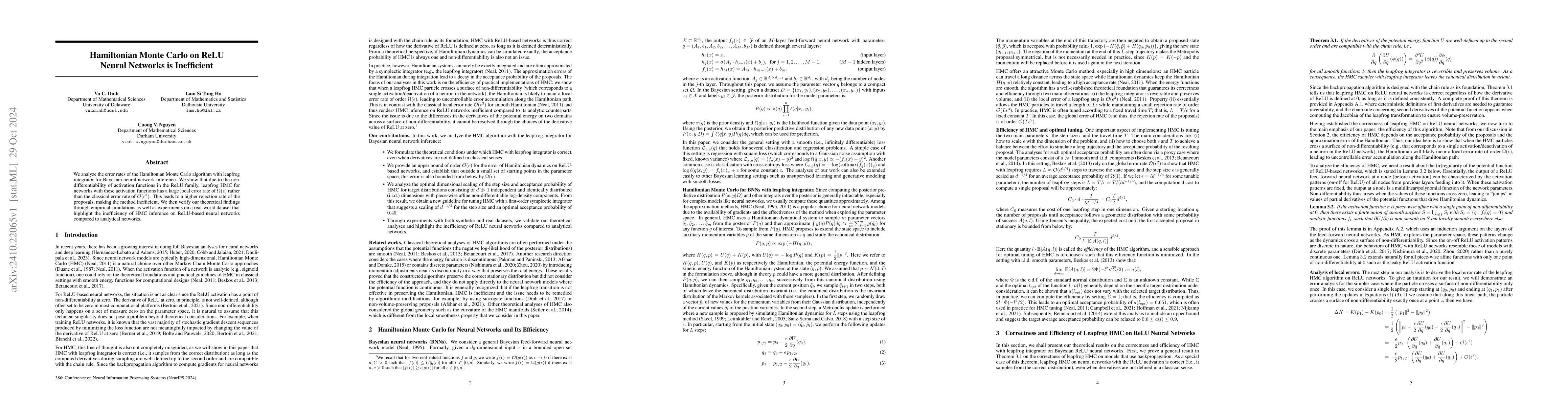 Thumbnail for Hamiltonian Monte Carlo on ReLU Neural Networks is Inefficient