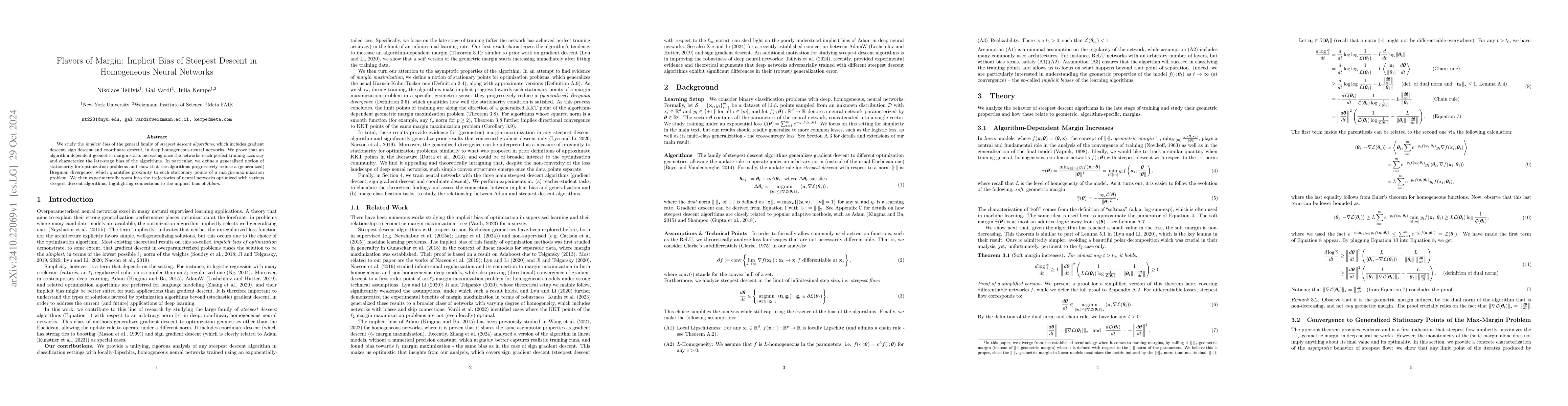 Thumbnail for Flavors of Margin: Implicit Bias of Steepest Descent in Homogeneous
  Neural Networks
