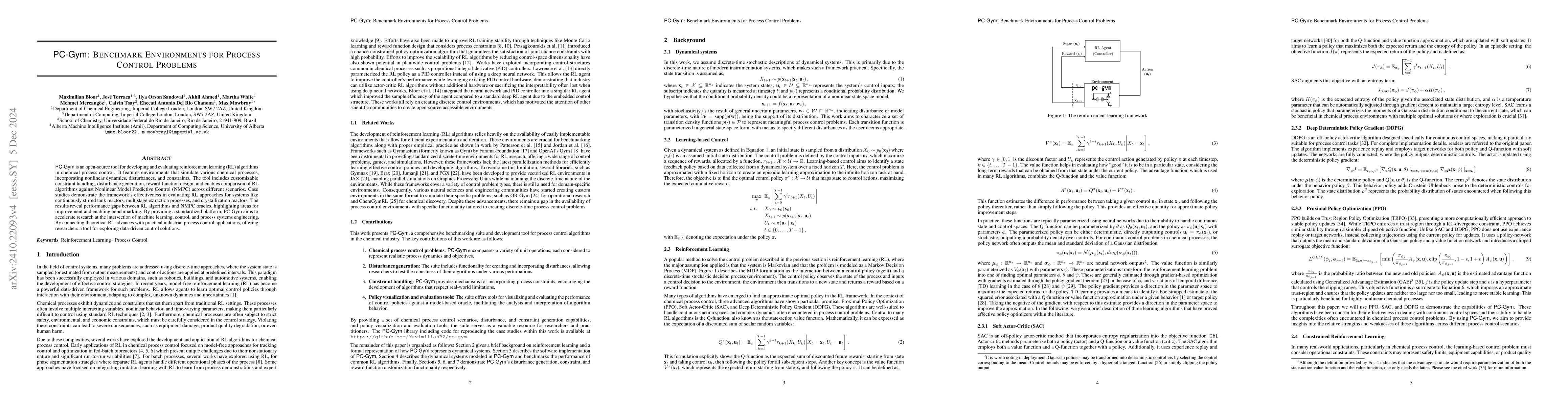 Thumbnail for PC-Gym: Benchmark Environments For Process Control Problems