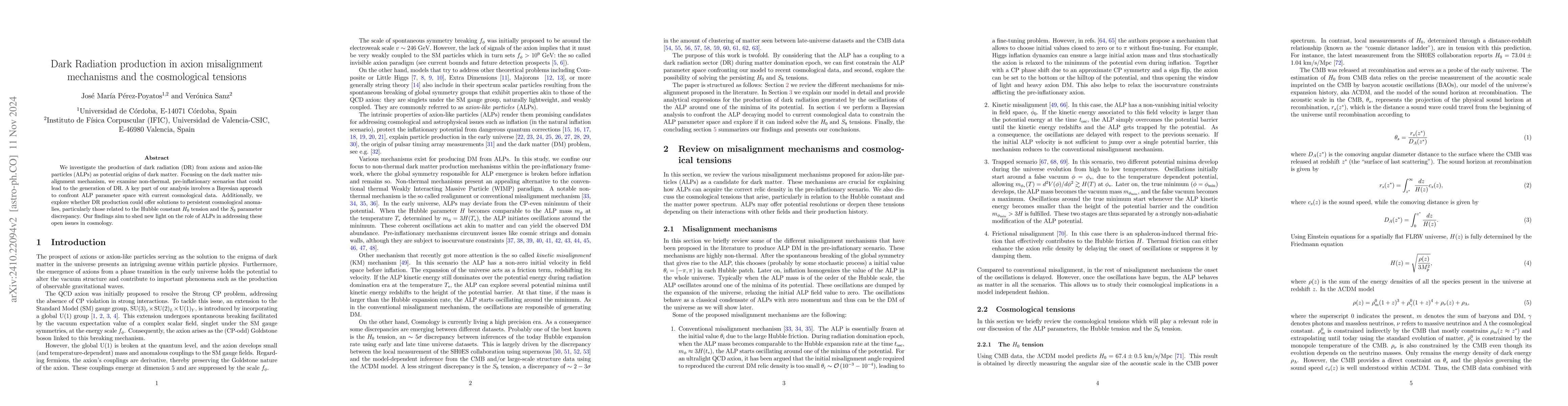 Thumbnail for Dark Radiation production in axion misalignment mechanisms and the
  cosmological tensions
