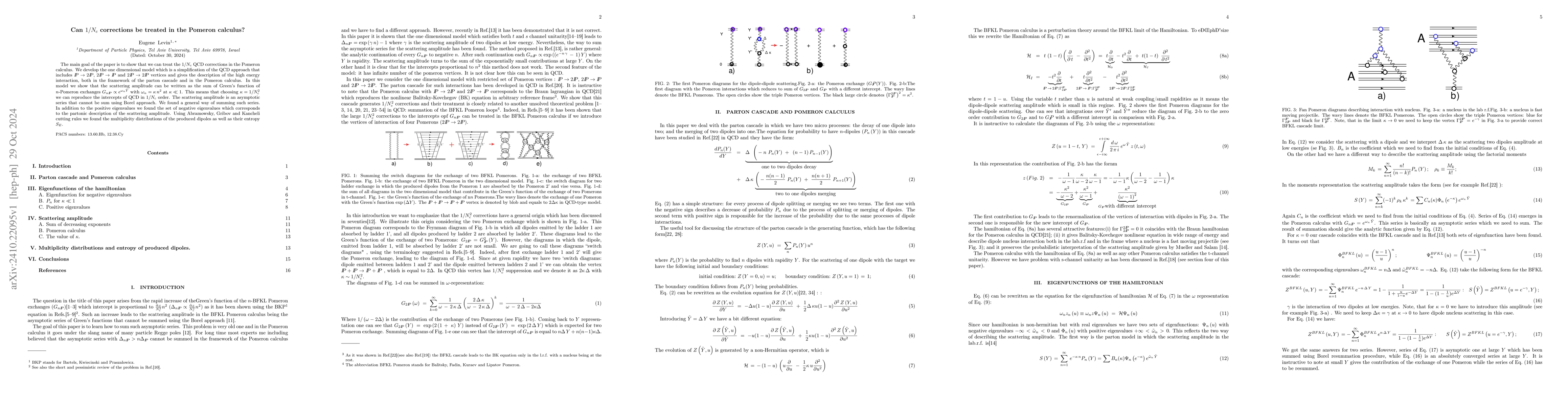 Thumbnail for Can $1/N_c$ corrections be treated in the Pomeron calculus?