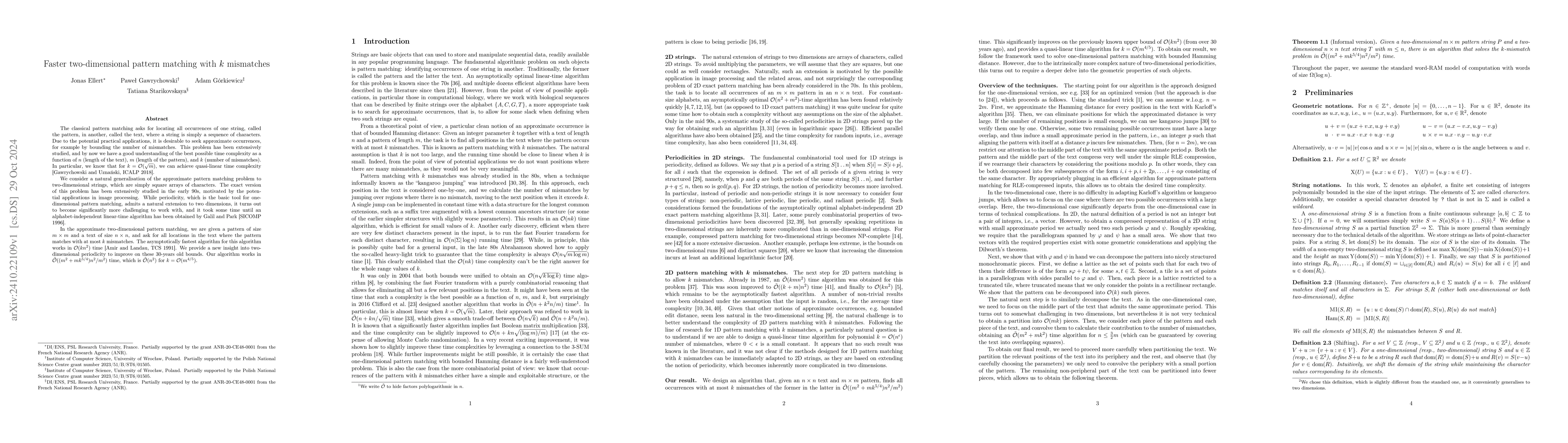 Thumbnail for Faster two-dimensional pattern matching with $k$ mismatches