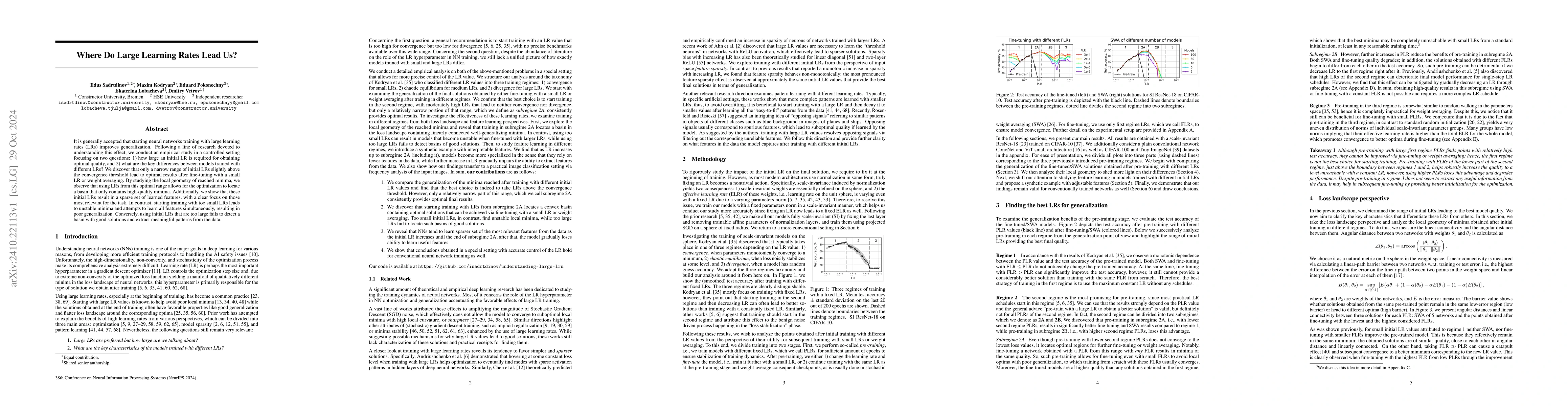 Thumbnail for Where Do Large Learning Rates Lead Us?
