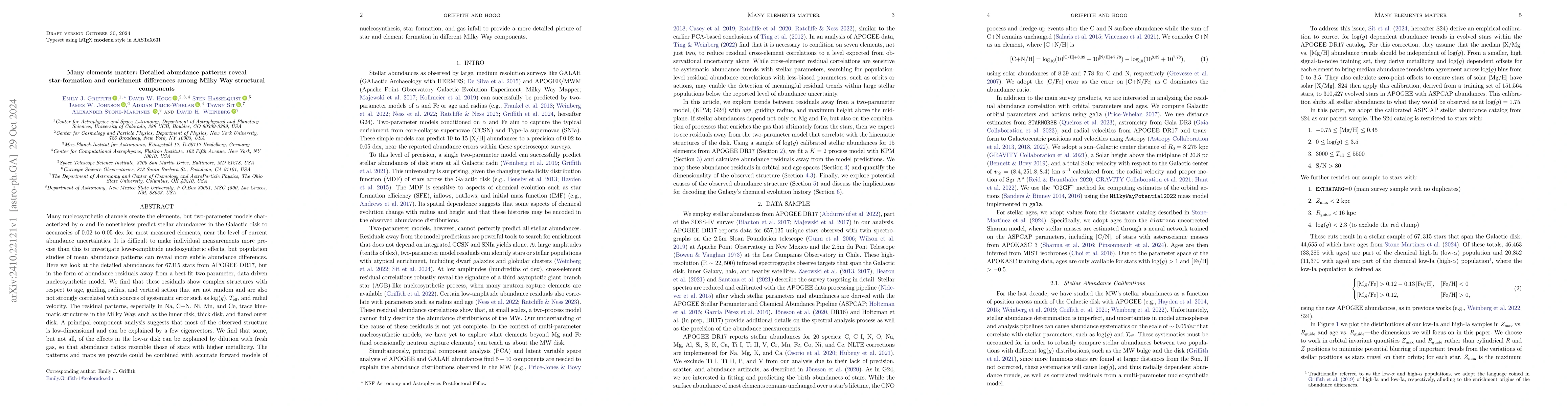 Thumbnail for Many elements matter: Detailed abundance patterns reveal star-formation
  and enrichment differences among Milky Way structural components