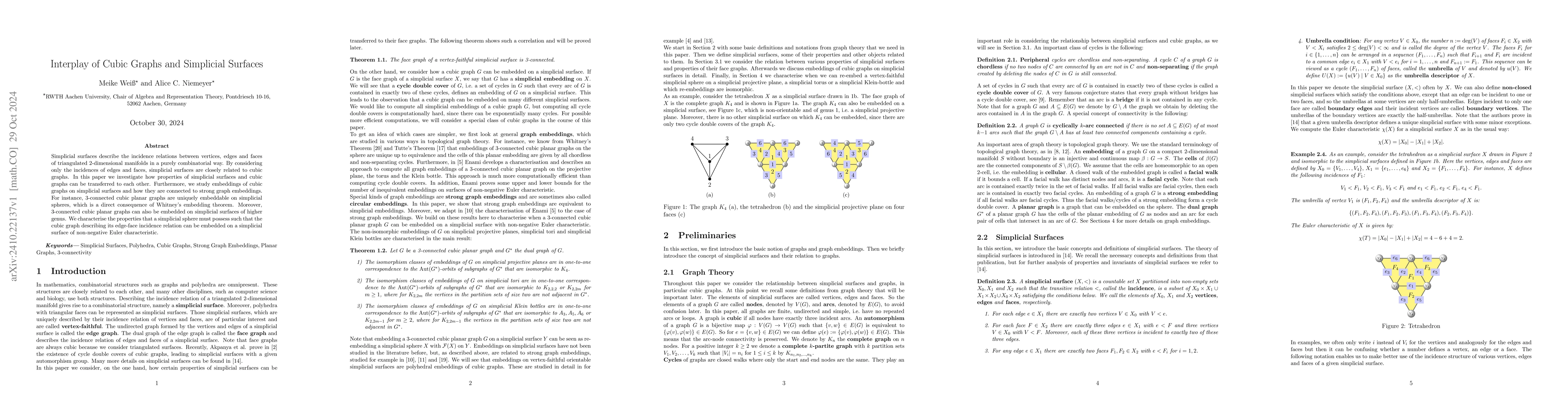 Thumbnail for Interplay of Cubic Graphs and Simplicial Surfaces