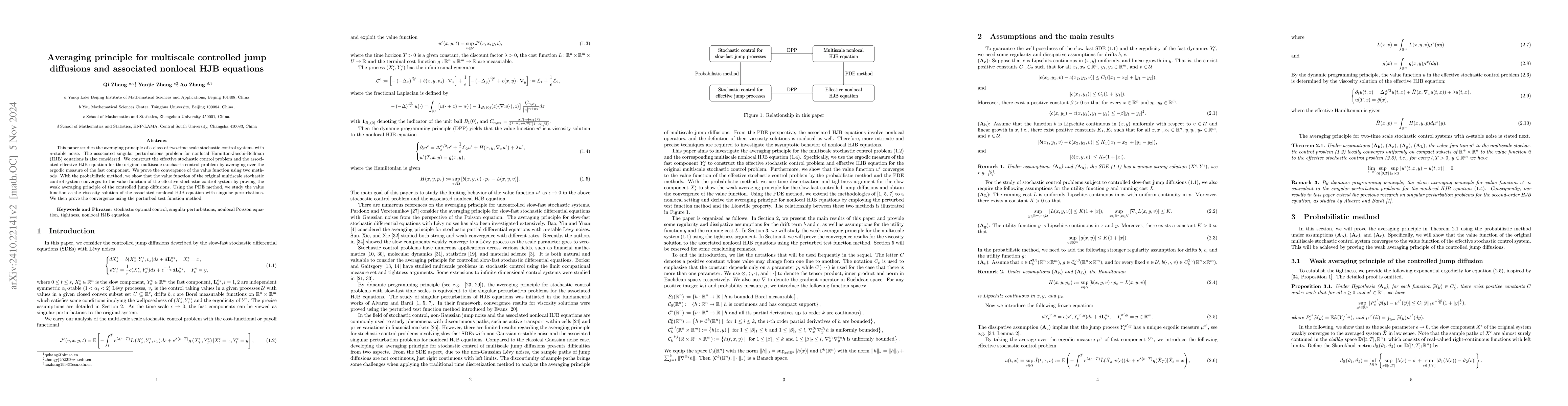 Thumbnail for Averaging principle for multiscale controlled jump diffusions and
  associated nonlocal HJB equations
