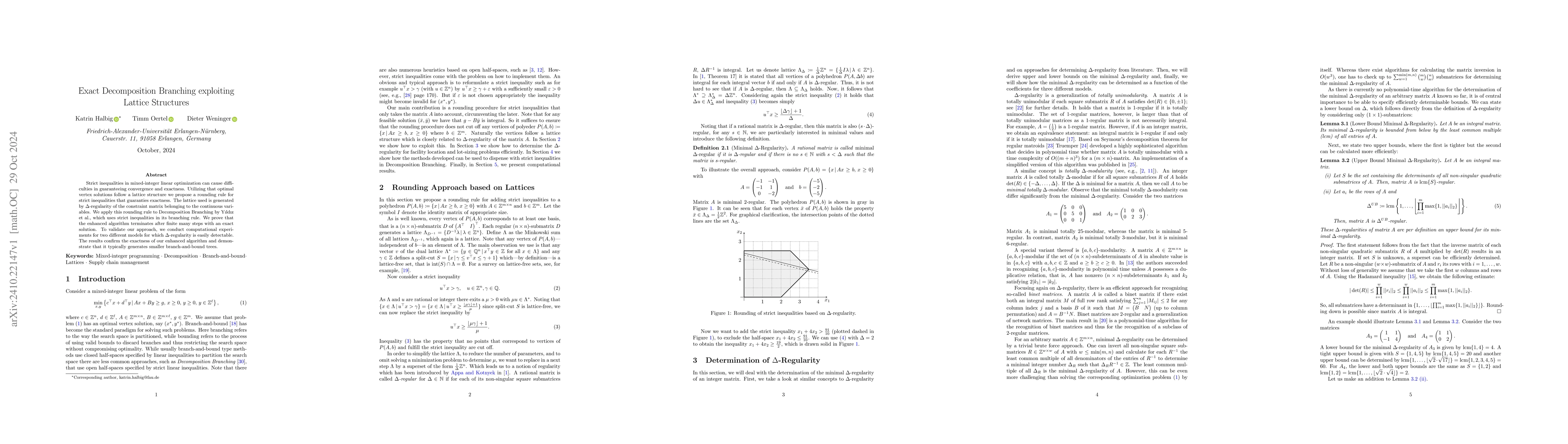 Thumbnail for Exact Decomposition Branching exploiting Lattice Structures
