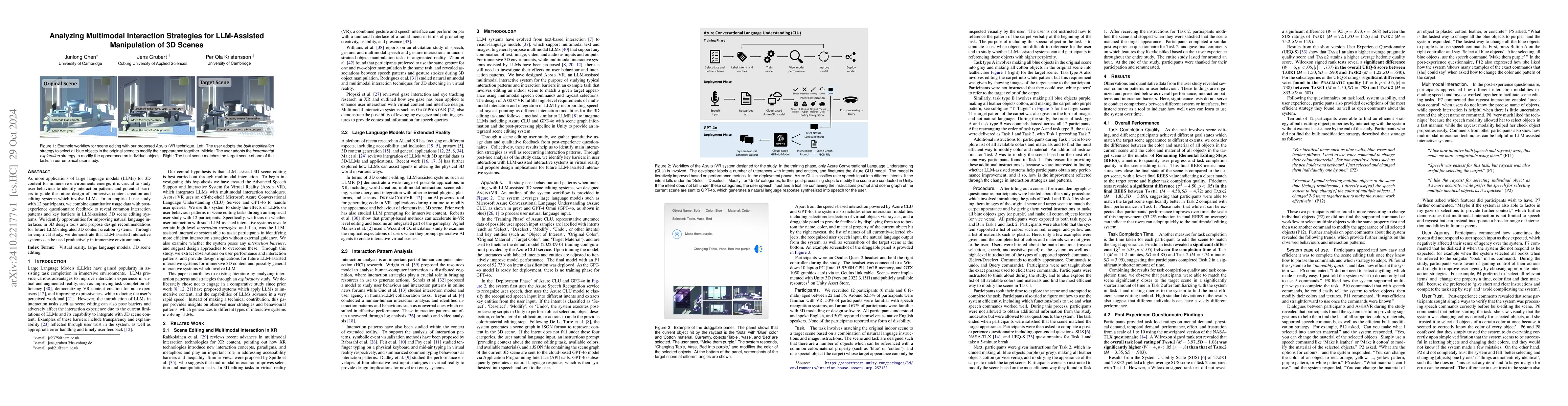 Thumbnail for Analyzing Multimodal Interaction Strategies for LLM-Assisted
  Manipulation of 3D Scenes