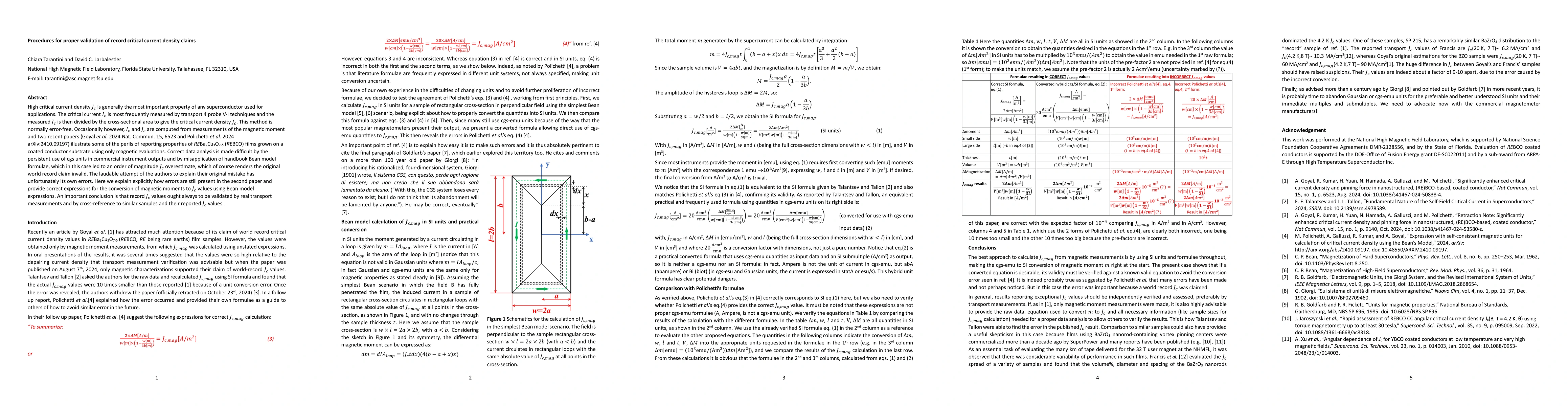 Thumbnail for Procedures for proper validation of record critical current density
  claims