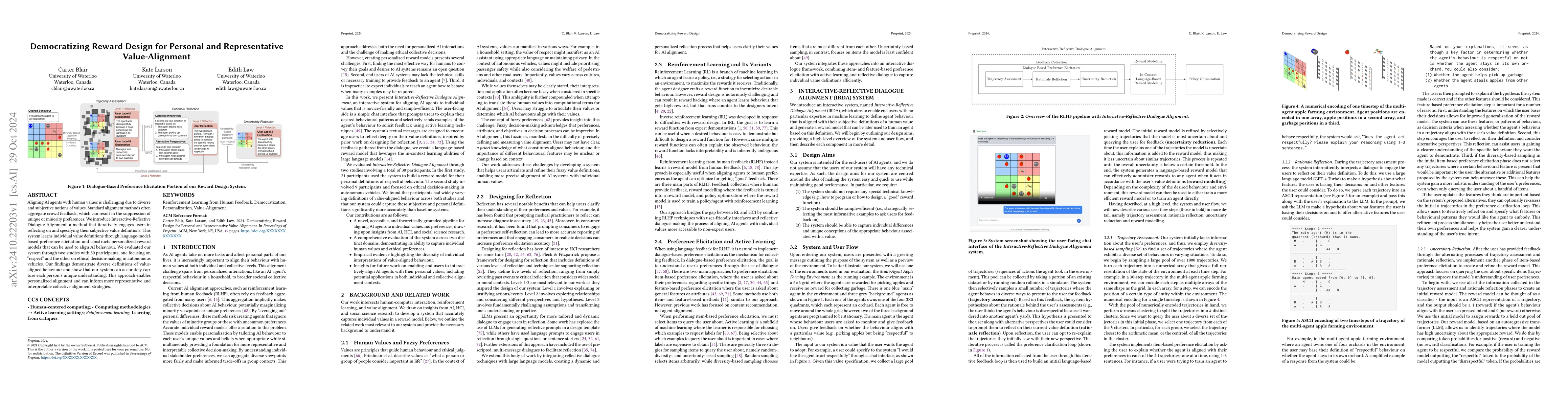 Thumbnail for Democratizing Reward Design for Personal and Representative
  Value-Alignment