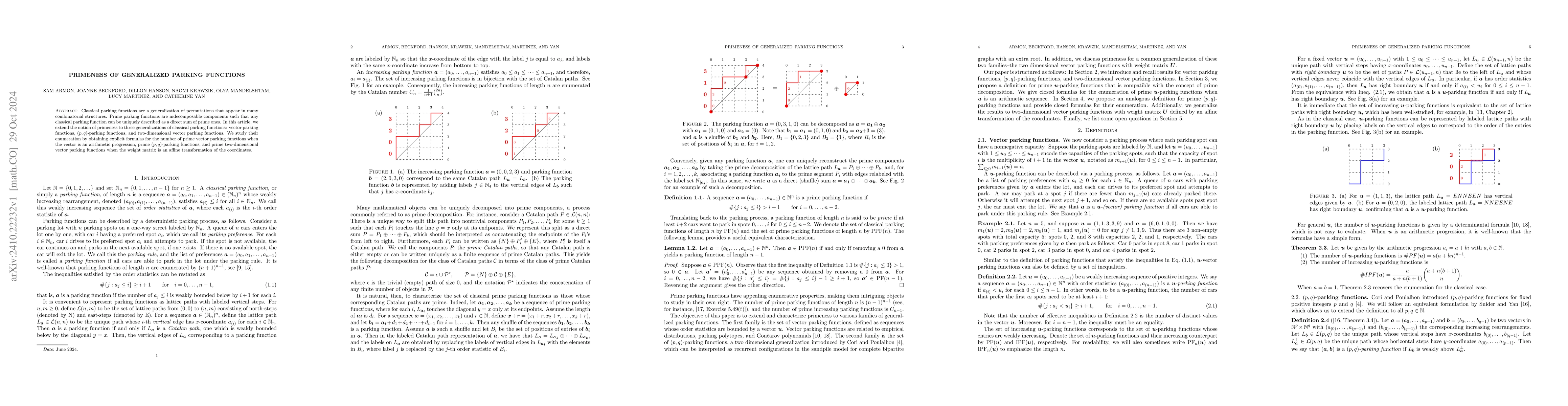 Thumbnail for Primeness of generalized parking functions