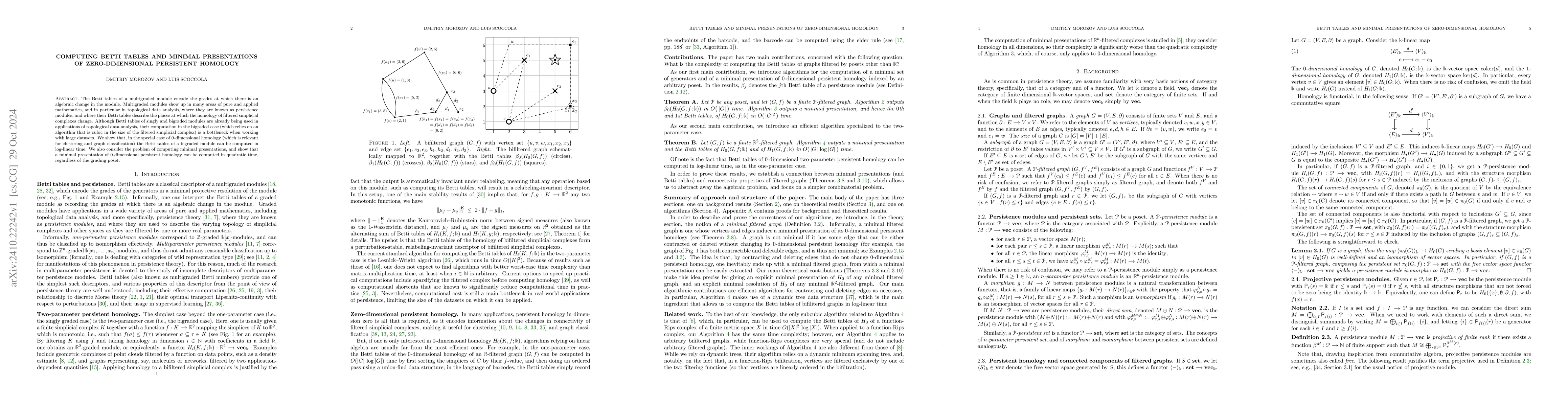 Thumbnail for Computing Betti tables and minimal presentations of zero-dimensional
  persistent homology